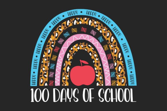 100 Days of School Leopard Sublimation Graphics for Crafts