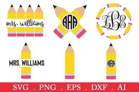 School Pencil Monogram SVG Bundle: A Versatile Graphic Design Asset for Crafts