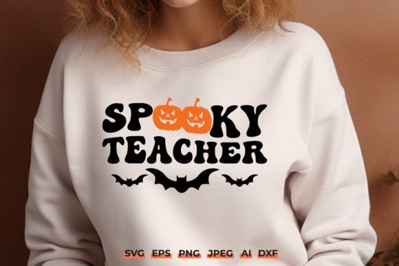 Spooky Teacher Halloween Retro SVG: A Graphic Design Asset for Crafts and Branding