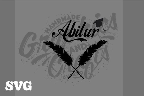 T-Shirt SVG Template, German School Feather for Crafts and Graphics
