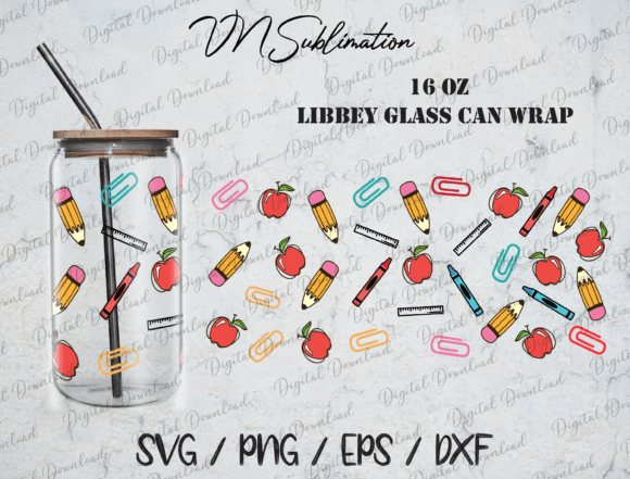 Teacher 16oz Glass Can SVG: A Versatile Graphic for Local Business Branding