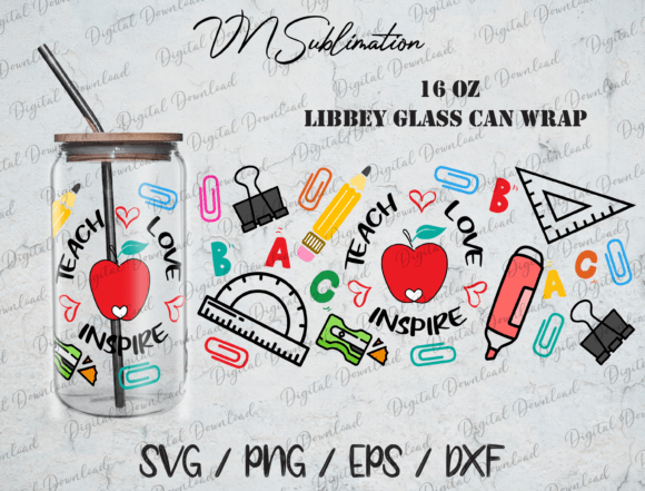 Teacher 16oz Libbey Glass SVG: A Versatile Graphic Design Asset for Crafters