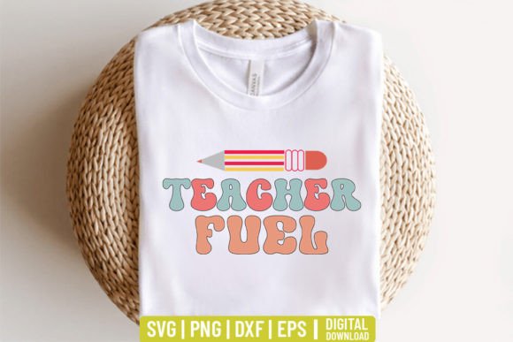 Teacher Fuel - Retro Svg: A Graphic Design Asset for Creative Bloggers and Content Publishers