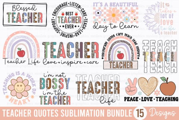 Teacher Quotes Retro SVG Bundle: A Graphic Design Asset for Crafts and Branding