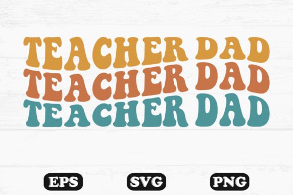Teacher Retro Wavy SVG Design for Crafts and Graphics
