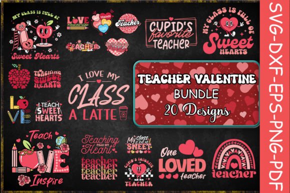 Teacher Valentine Bundle SVG: A Graphic Design Asset for Crafts and Creations